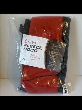 6-in-1‎ Fleece Hood Insert - Red with Black Trim